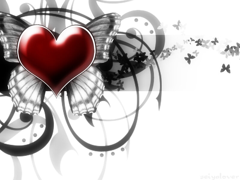 red heart with butterfly wings