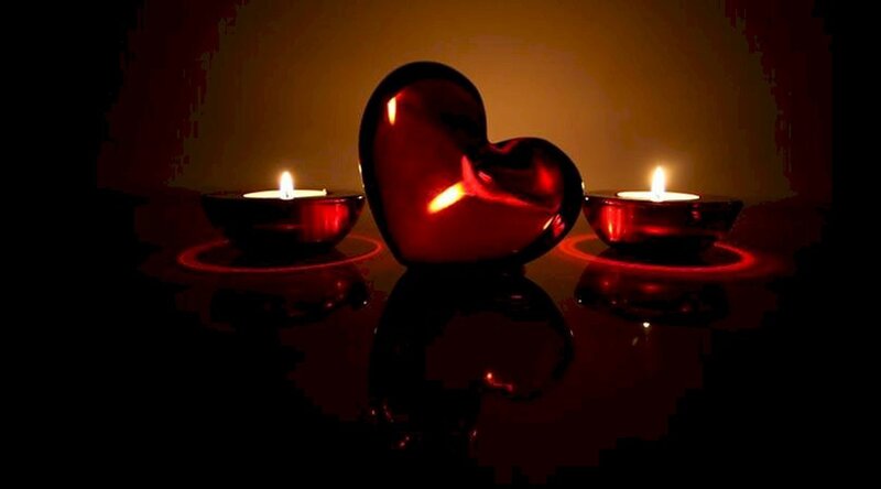 Red Heart with Candles
