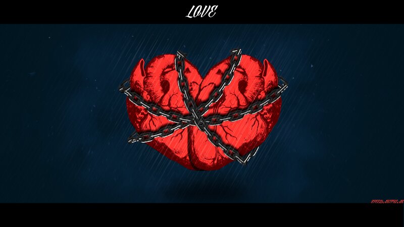 Red Heart with Chains