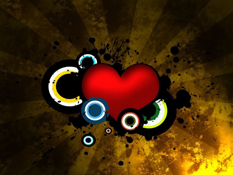 Red Heart with Circles