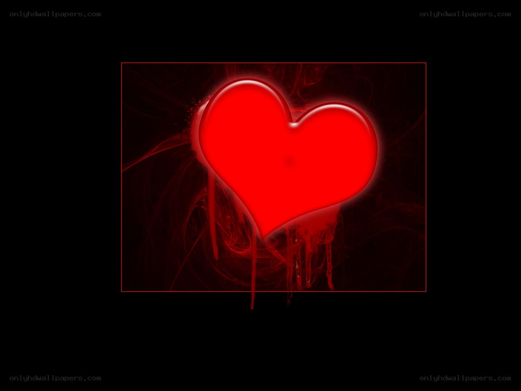 Red heart with dripping effect