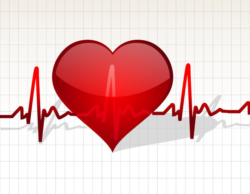 Red Heart with ECG Line