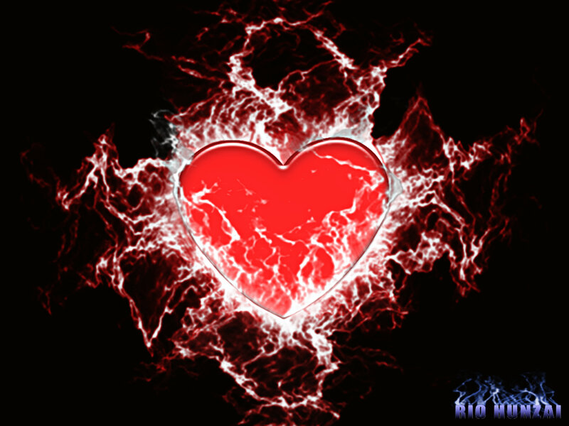 red heart with energy effect