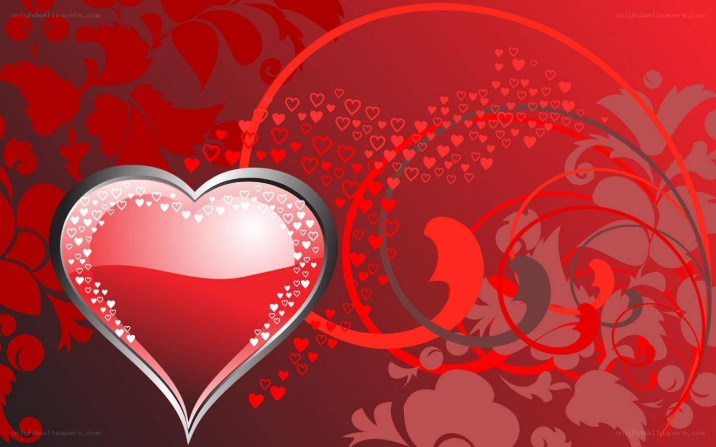 red heart with floral background