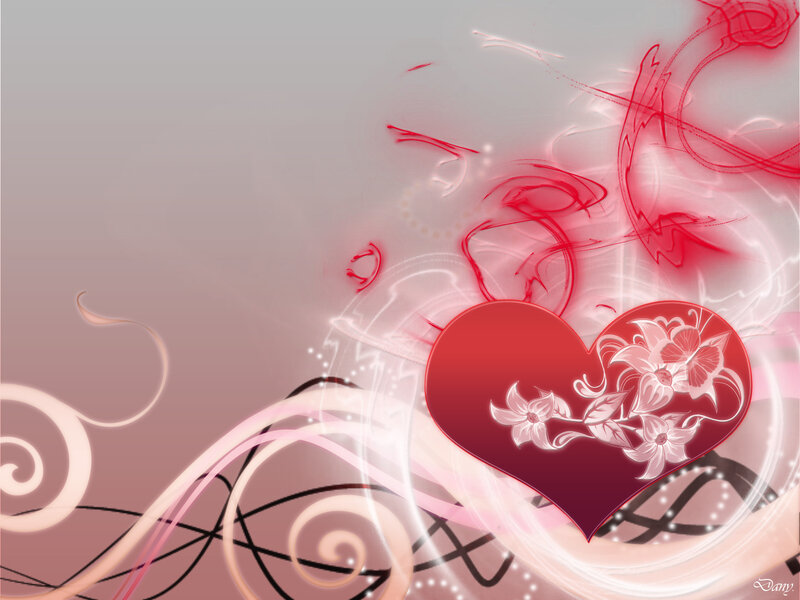 Red heart with floral design