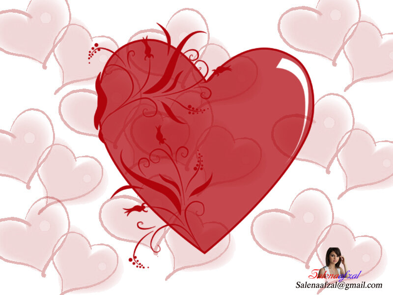 Red Heart with Floral Design — Romantic, Digital Art, Hearts