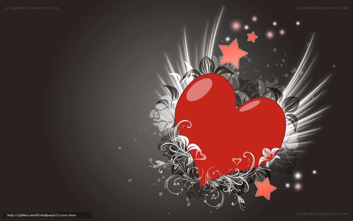 red heart with floral design