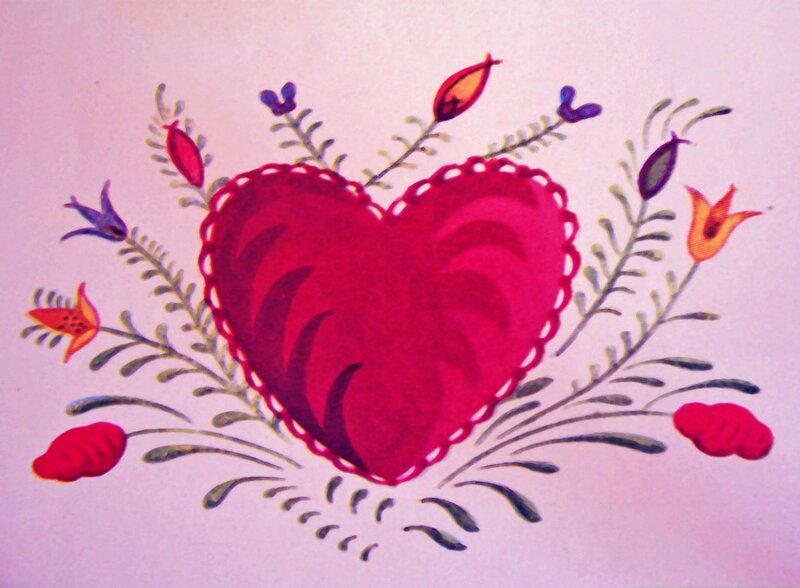 Red Heart with Flowers — Calm