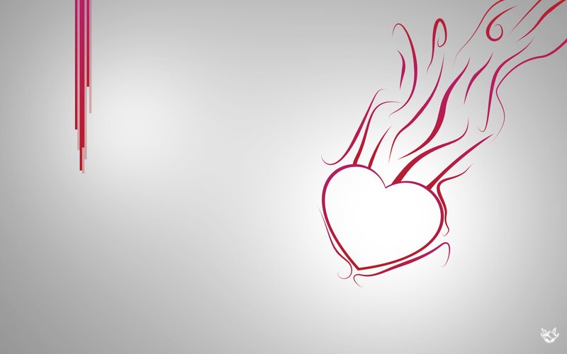 red heart with flowing lines