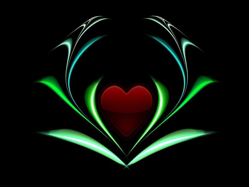 Red Heart with Glowing Lines — Dramatic