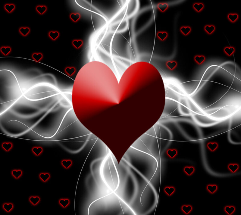 Red Heart with Glowing Lines