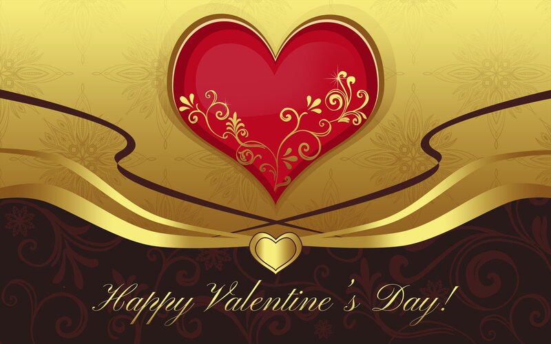 Red Heart with Gold Design