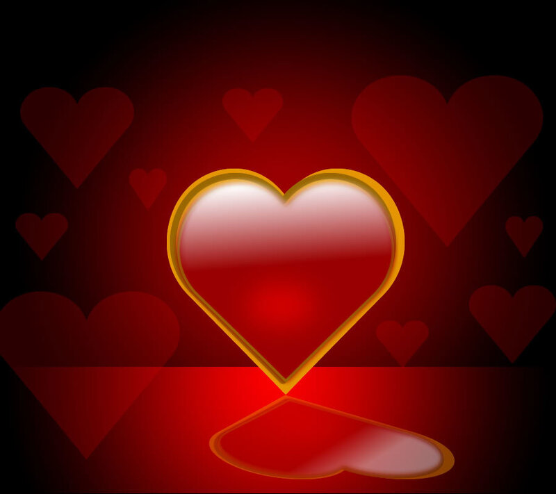 Red Heart with Golden Outline