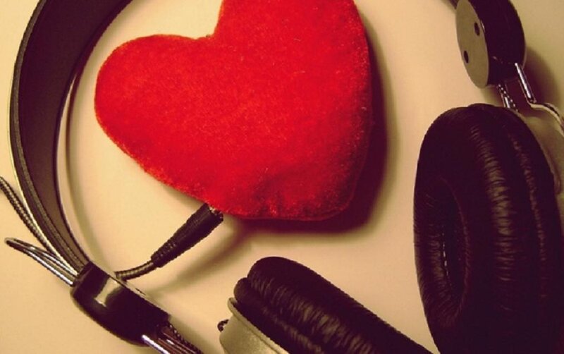 Red Heart with Headphones — Calm