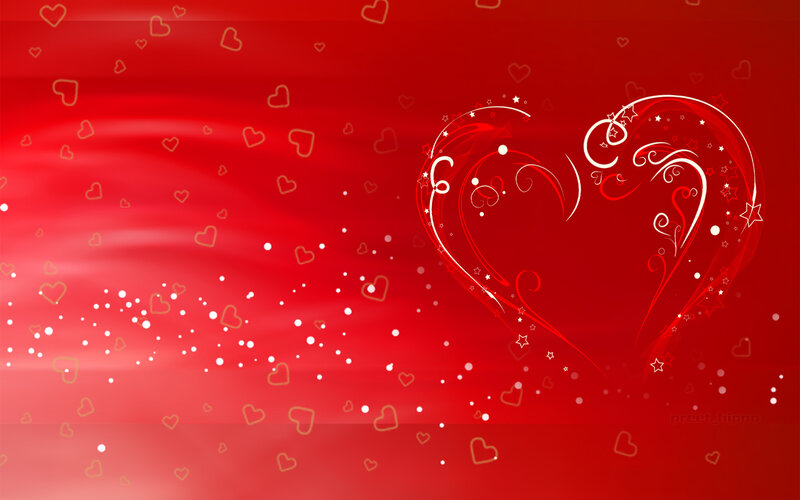 Red heart with hearts and stars