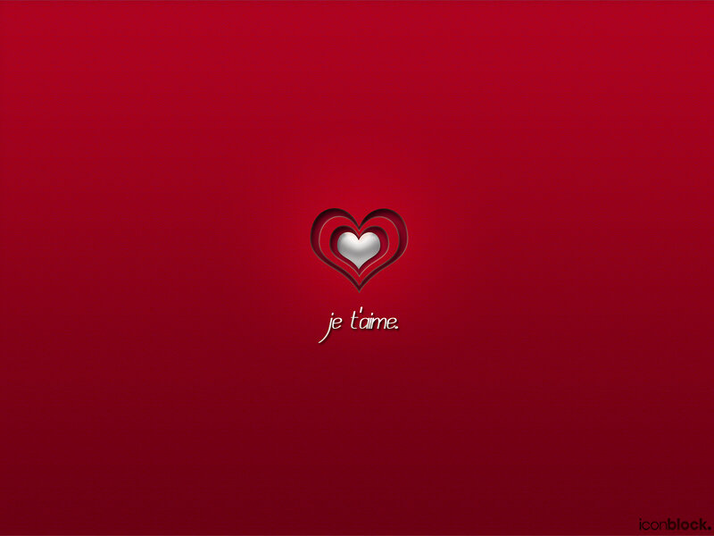 Red heart with 'je t'aime'