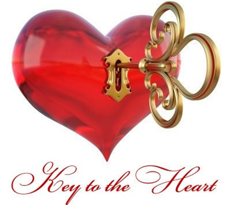 Red Heart with Key — Romantic, Digital Art