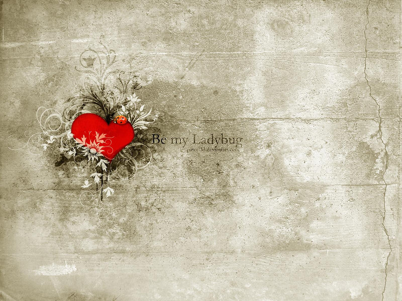 Red Heart with Ladybug — Romantic