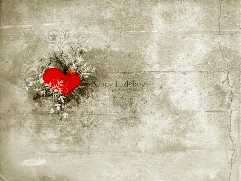 Red Heart with Ladybug