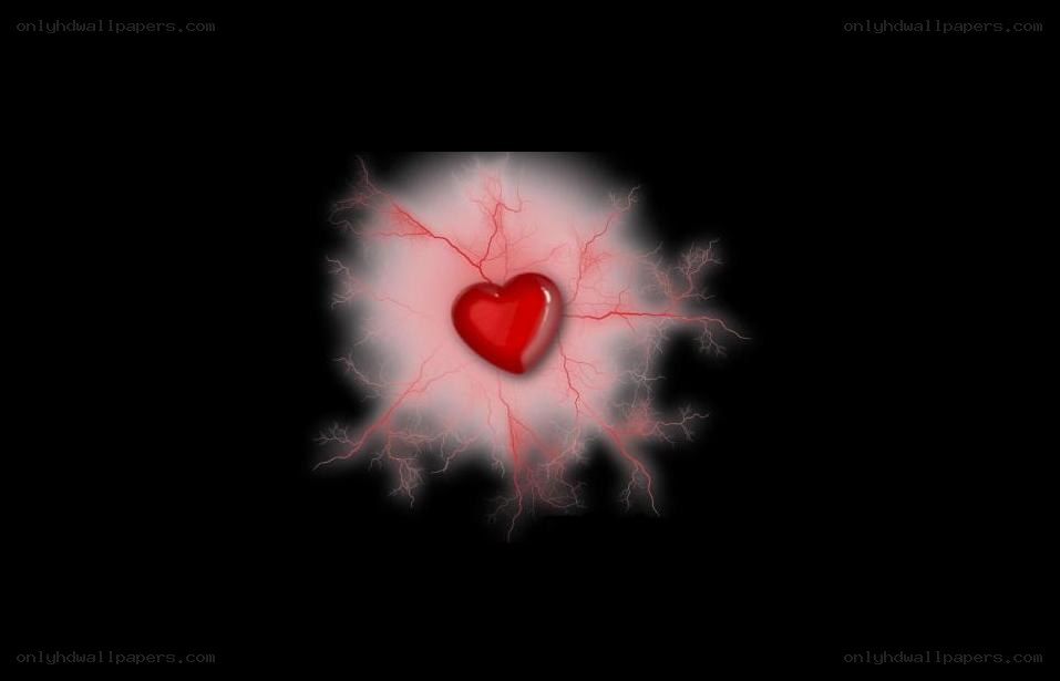 red heart with lightning effect