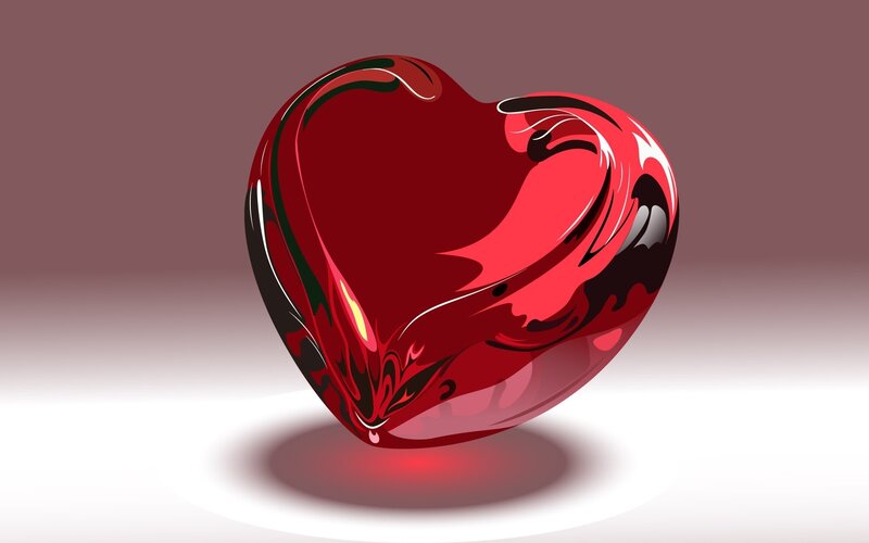 red heart with liquid effect