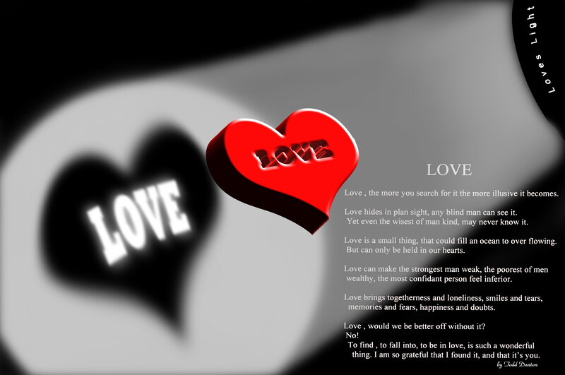 Red Heart with Love Text — Black