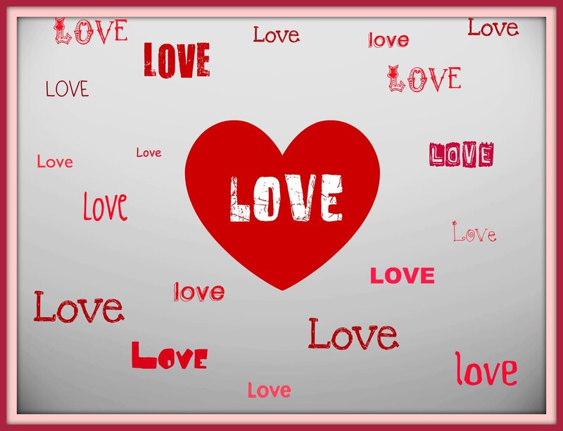 Red Heart with Love Text — Romantic