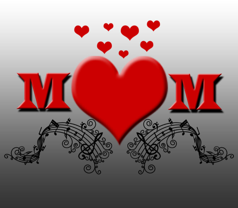 Red Heart with Music Notes — Affectionate