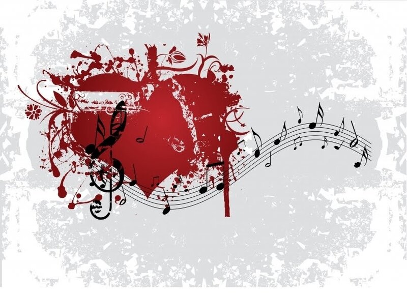Red Heart with Musical Notes