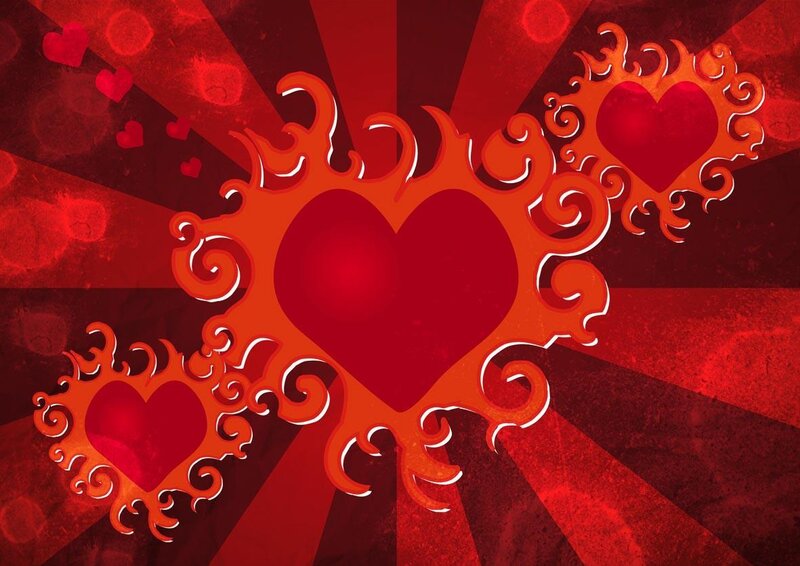 red heart with ornate design