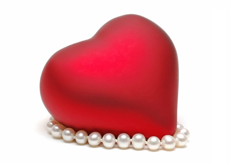 Red Heart with Pearls