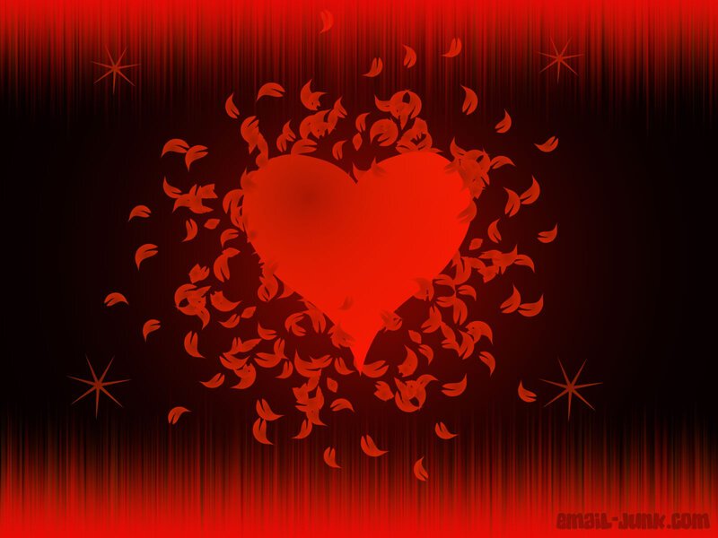 Red Heart with Petals