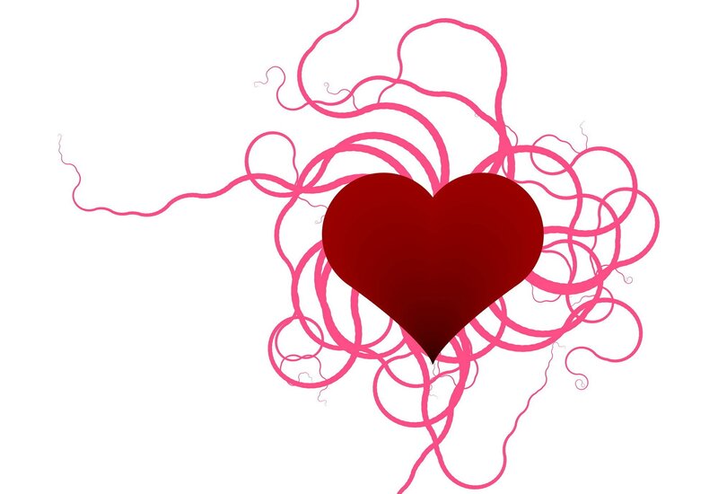Red Heart with Pink Lines
