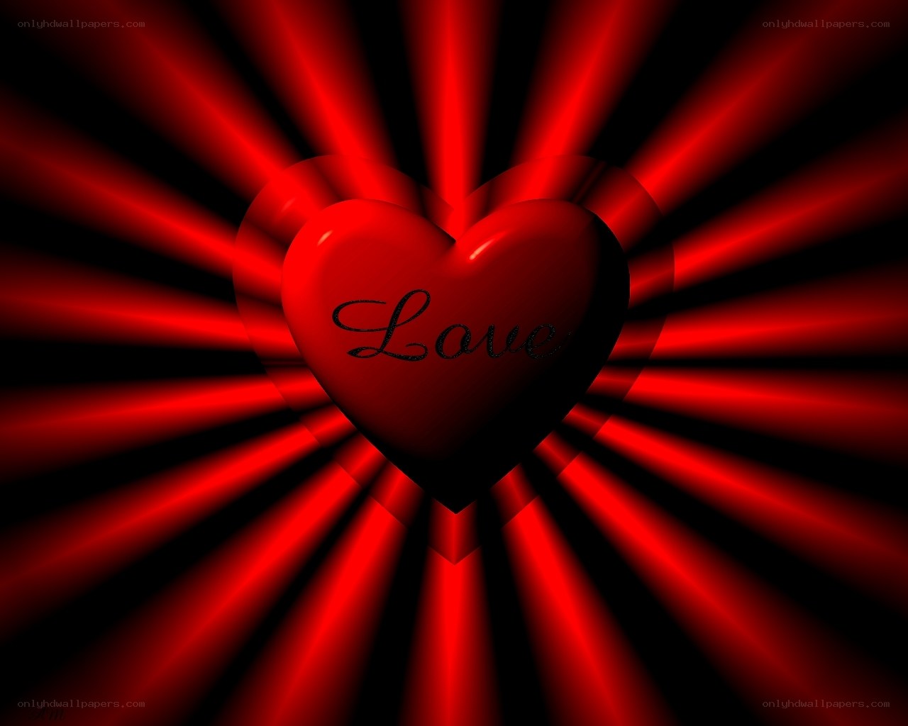 Red heart with radiating light
