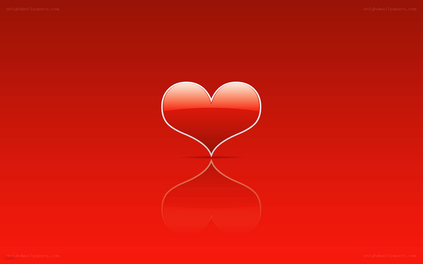 red heart with reflection
