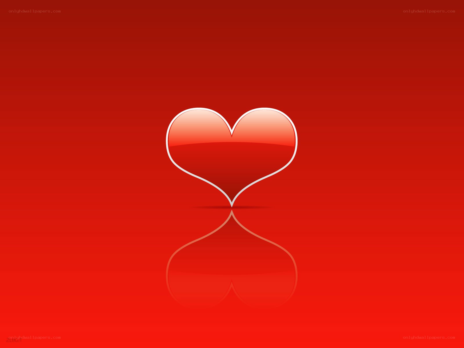 Red heart with reflection
