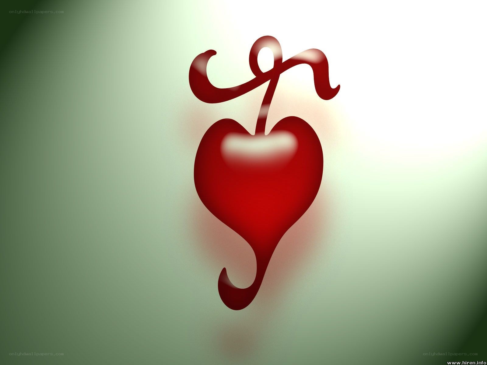 red heart with ribbon design