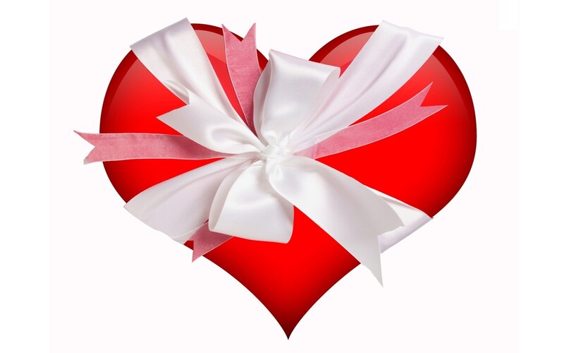 Red Heart with Ribbon — Romantic
