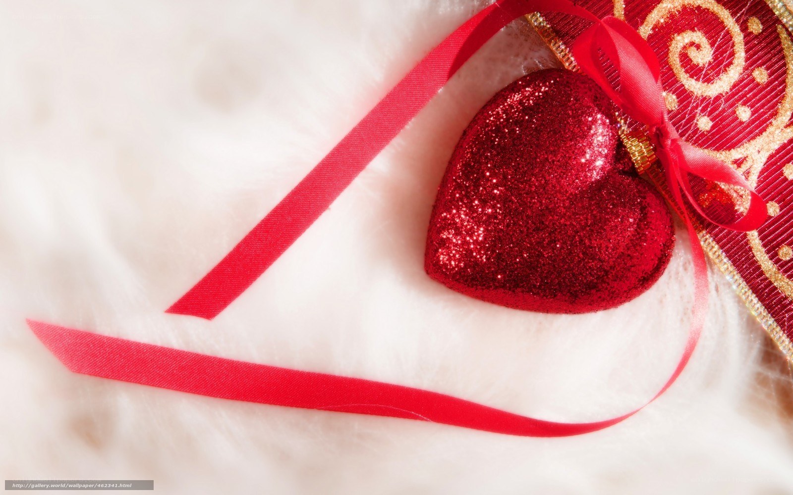 red heart with ribbon
