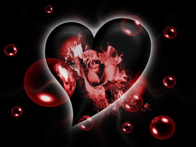 red heart with rose explosion
