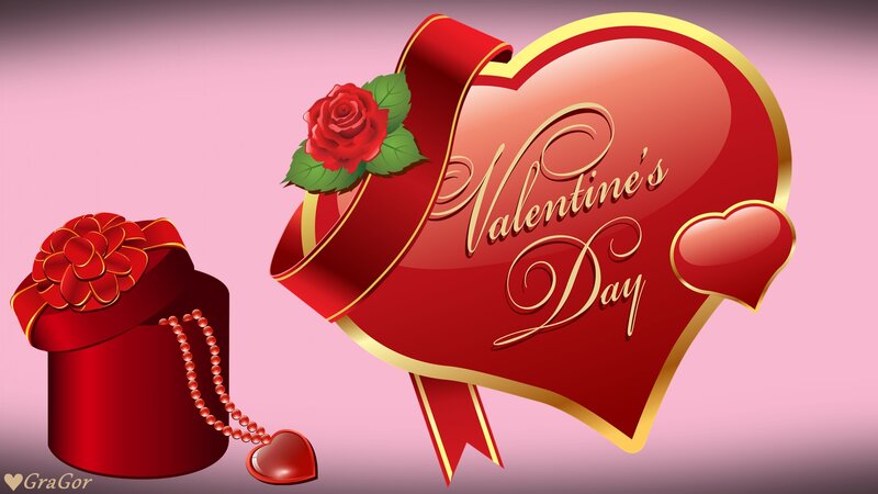 Red Heart with Rose — Romantic