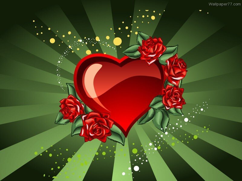 Red Heart with Roses — Romantic