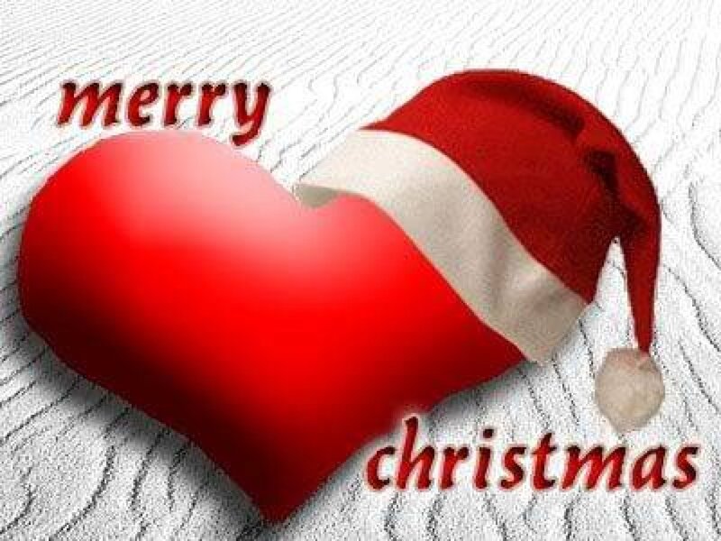 Red Heart with Santa Hat