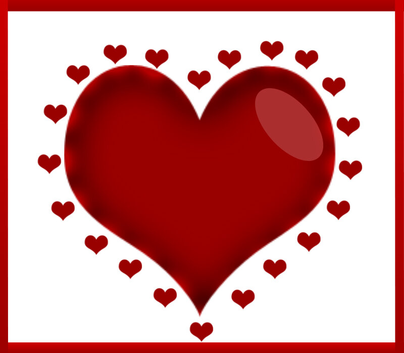 Red Heart with Smaller Hearts — Romantic