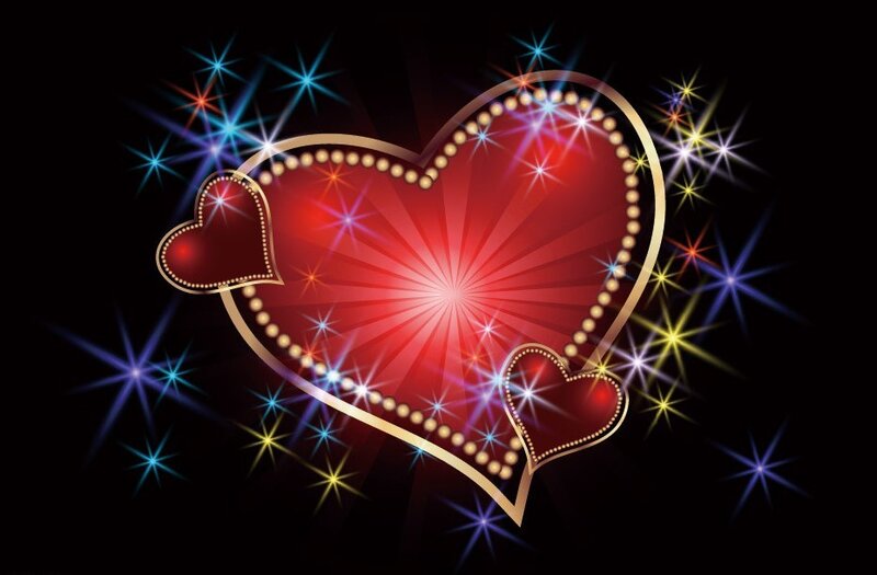 Red Heart with Sparkles — Celebratory