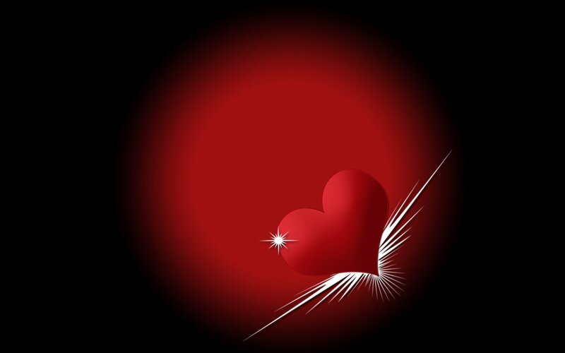 Red Heart with Sparkles — Dramatic