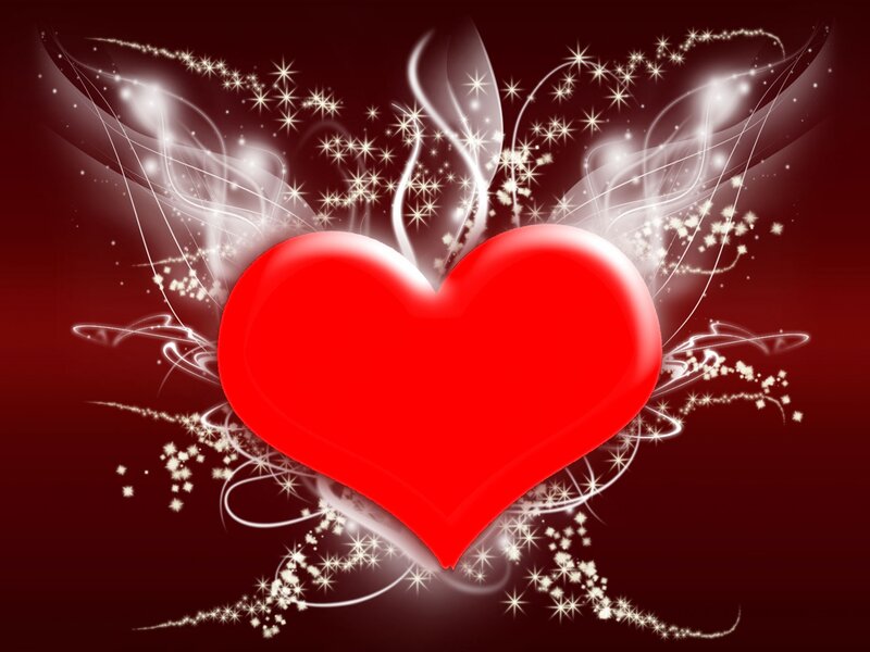 Red Heart with Sparkles — Romantic