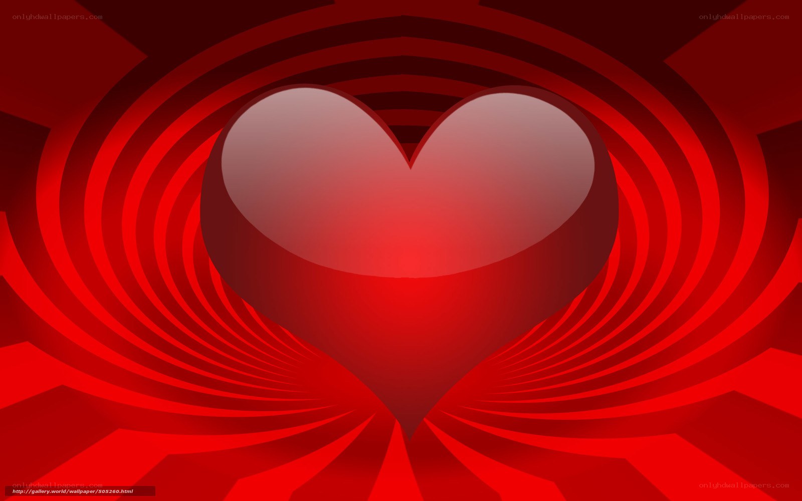 Red heart with spiral background