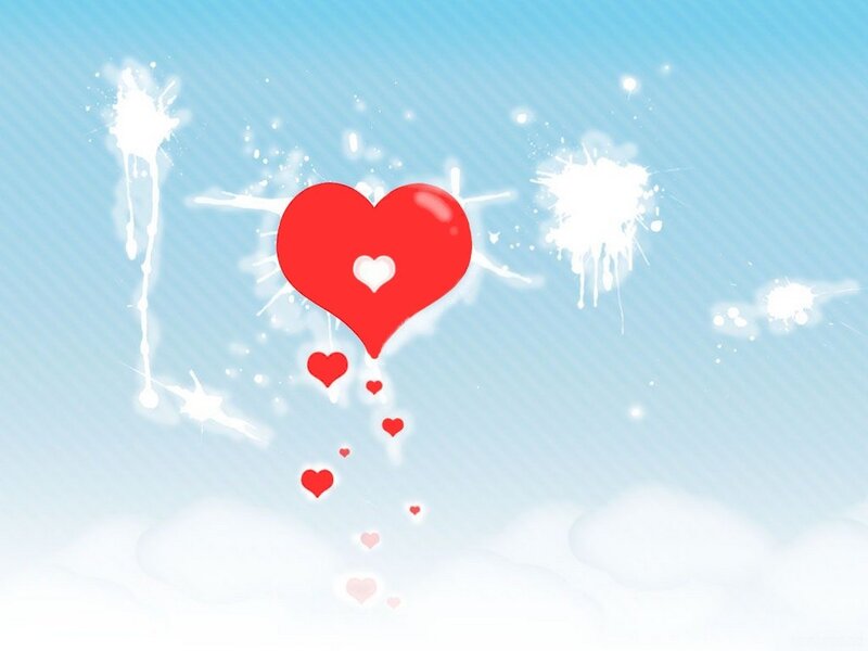 red heart with splashes