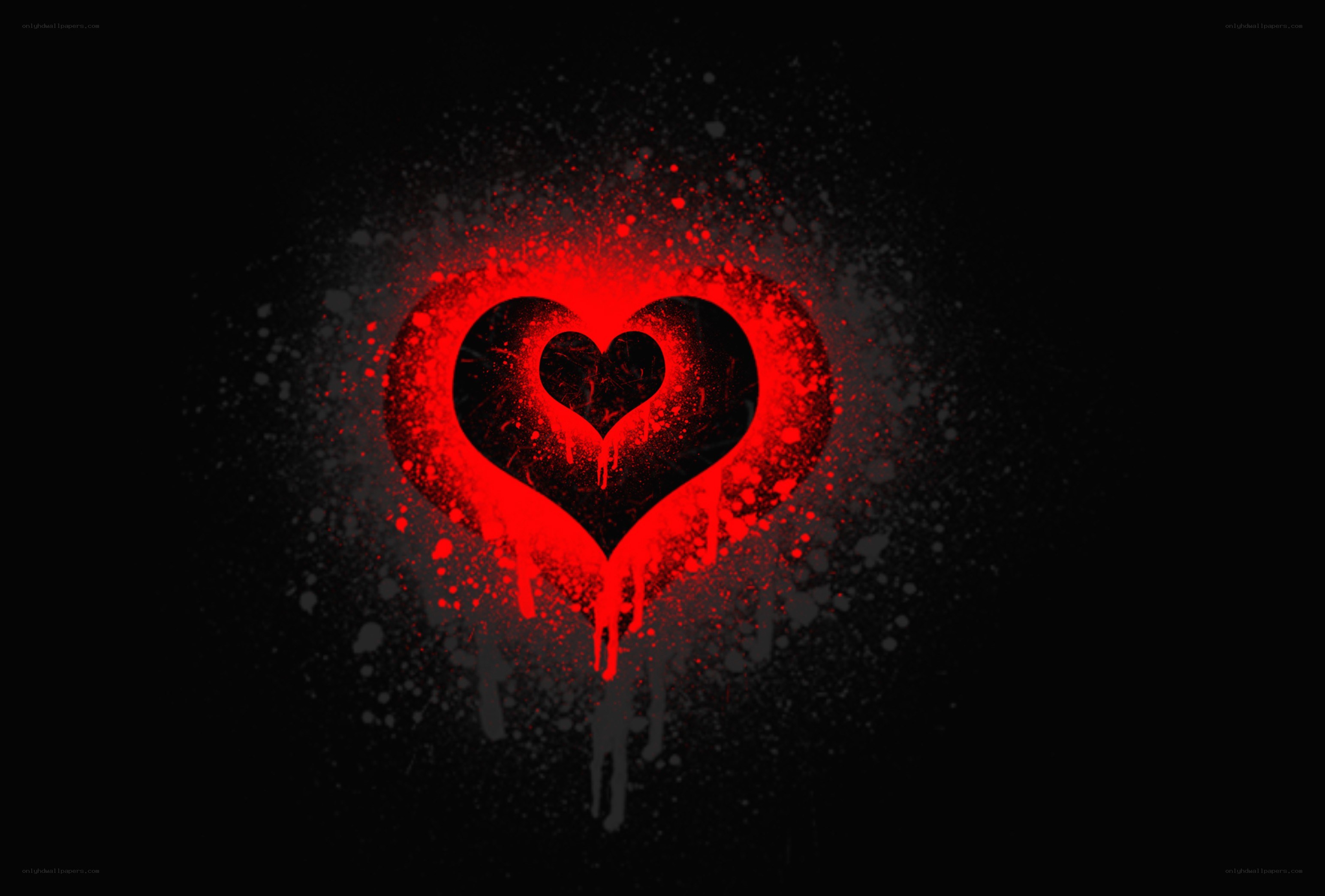 Red heart with splatter effect